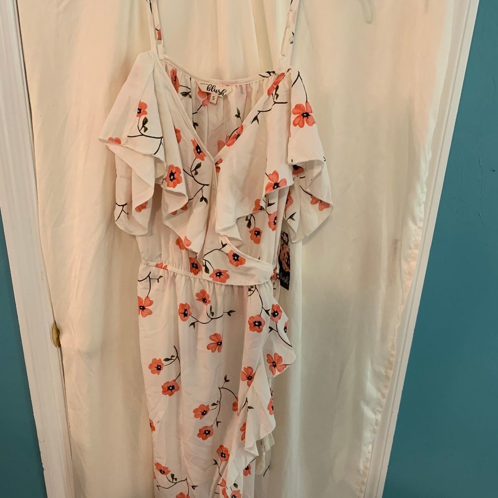 NEW White and Coral Maxi Dress